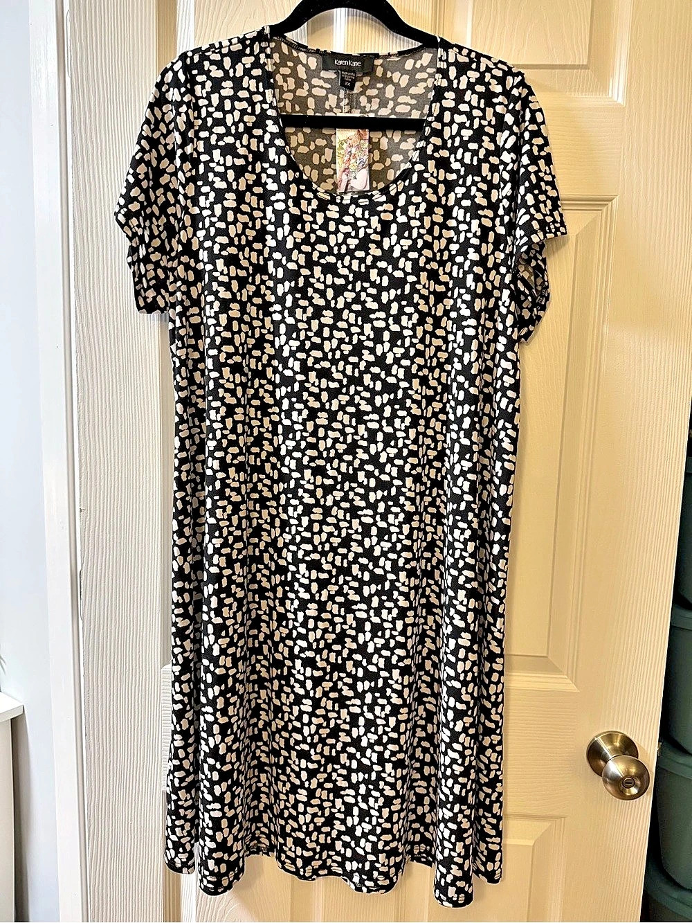 Karen Kane NWT Optic Bloom Prt Maggie Dress Black & White 2X
